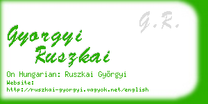 gyorgyi ruszkai business card